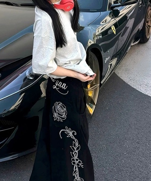 【Dolce&Gabbana】ワイドパンツ 黒 センタープレス ウール ロゴ セール】センタープレスワイドパンツ（その他パンツ）｜coca
