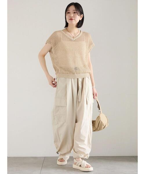 Samansa Mos2 blue(サマンサモスモスブルー)の「メランジラメメッシュニットベスト(ニット/セーター・レディース・グレー/キナリ/ベージュ・F)」の20枚目の写真