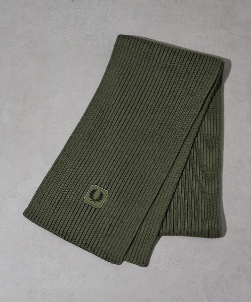 FRED PERRY(フレッドペリー)の「【FRED PERRY】COTTON RIBBED SCARF フレッドペリー コットンリブマフラー C1134(マフラー・メンズ・ブラック/カーキ・FREE)」の1枚目の写真