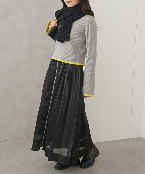 FRED PERRY(フレッドペリー)の「【FRED PERRY】COTTON RIBBED SCARF フレッドペリー コットンリブマフラー C1134(マフラー・メンズ・ブラック/カーキ・FREE)」の7枚目の写真