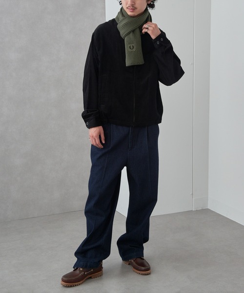 FRED PERRY(フレッドペリー)の「【FRED PERRY】COTTON RIBBED SCARF フレッドペリー コットンリブマフラー C1134(マフラー・メンズ・ブラック/カーキ・FREE)」の13枚目の写真