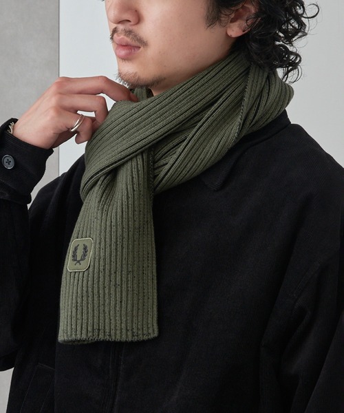 FRED PERRY(フレッドペリー)の「【FRED PERRY】COTTON RIBBED SCARF フレッドペリー コットンリブマフラー C1134(マフラー・メンズ・ブラック/カーキ・FREE)」の10枚目の写真