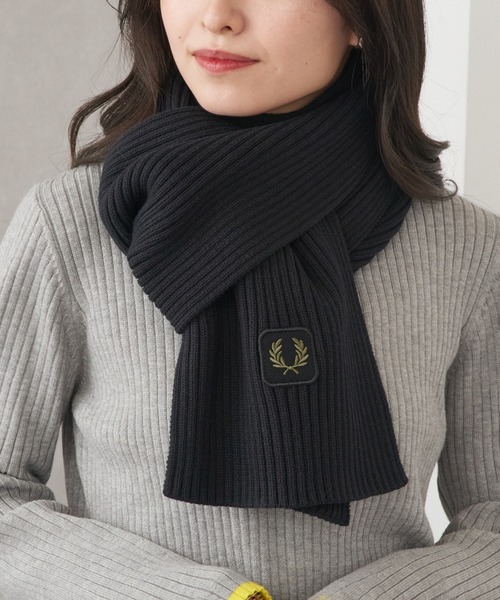 FRED PERRY(フレッドペリー)の「【FRED PERRY】COTTON RIBBED SCARF フレッドペリー コットンリブマフラー C1134(マフラー・メンズ・ブラック/カーキ・FREE)」の14枚目の写真