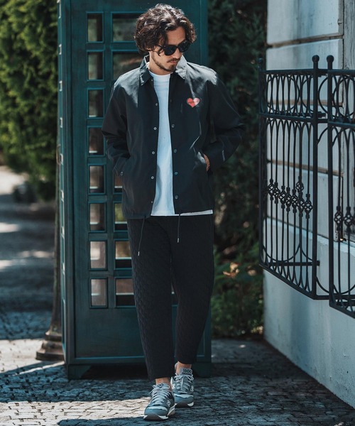 felkod(フィルコッド)の「mj10796- Heart Logo Coach Jacket コーチジャケット(ブルゾン・メンズ・ブラック×レッド/ブラック×ホワイト/ネイビー・S/M/L/XL)」の7枚目の写真