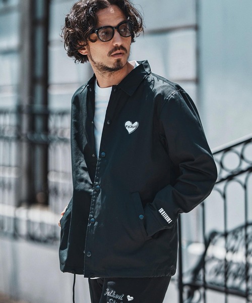 felkod(フィルコッド)の「mj10796- Heart Logo Coach Jacket コーチジャケット(ブルゾン・メンズ・ブラック×レッド/ブラック×ホワイト/ネイビー・S/M/L/XL)」の9枚目の写真