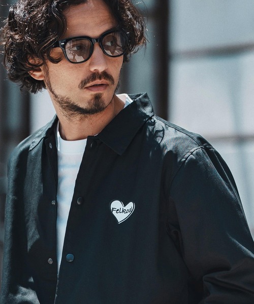 felkod(フィルコッド)の「mj10796- Heart Logo Coach Jacket コーチジャケット(ブルゾン・メンズ・ブラック×レッド/ブラック×ホワイト/ネイビー・S/M/L/XL)」の10枚目の写真