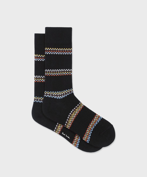 Paul Smith(ポールスミス)の「“Signature Check” ソックス【150614 DRO】(ソックス/靴下・メンズ・ブラック/ネイビー・25-27)」の2枚目の写真