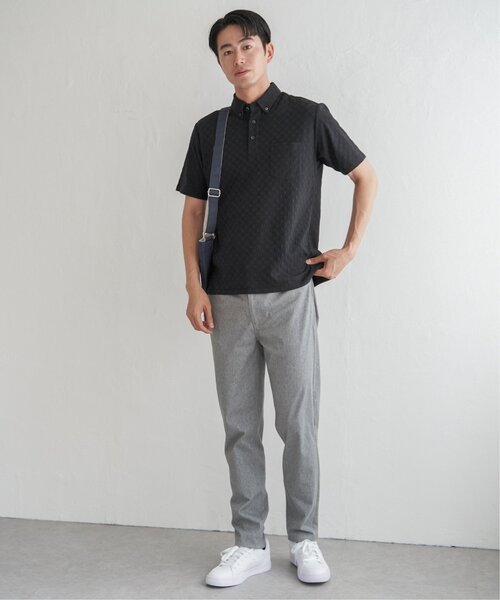 IKKA LOUNGE(イッカラウンジ)の「リンクスジャカード市松ポロシャツ(ポロシャツ・メンズ・ブラック/ホワイト/ネイビー・M/L/XL/S)」の14枚目の写真