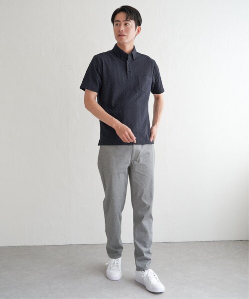 IKKA LOUNGE(イッカラウンジ)の「リンクスジャカード市松ポロシャツ(ポロシャツ・メンズ・ブラック/ホワイト/ネイビー・M/L/XL/S)」の16枚目の写真