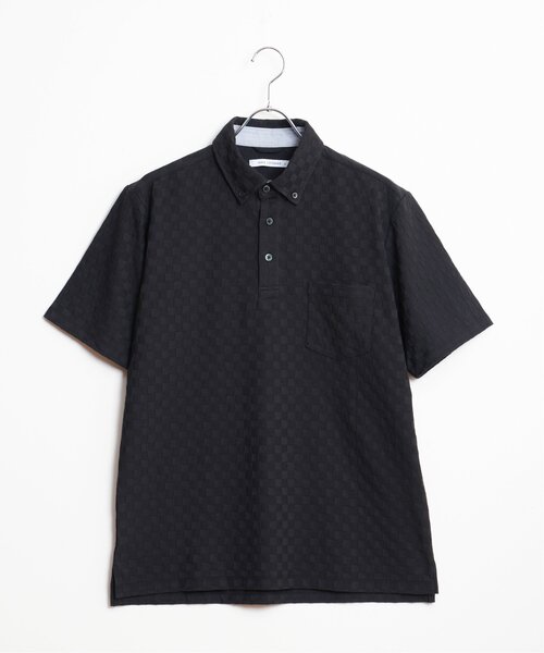 IKKA LOUNGE(イッカラウンジ)の「リンクスジャカード市松ポロシャツ(ポロシャツ・メンズ・ブラック/ホワイト/ネイビー・M/L/XL/S)」の20枚目の写真