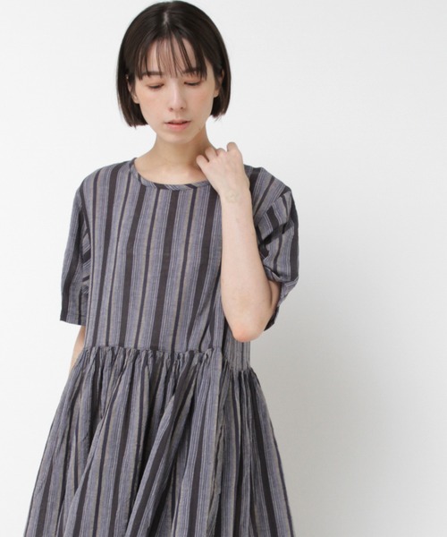 RNA-N(アールエヌエーエヌ)の「D1678 マルチストライプギャザーワンピース(ワンピース・レディース・ライトパープル/ライトグレー/ブラック・FREE)」の22枚目の写真