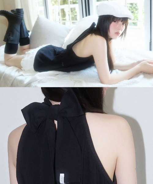 FANCY CLUB(ファンシークラブ)の「A'GEM/9 × .kom 『FANCY CLUB/ファンシークラブ』 Dear Back Halterneck/Dear バック ホルターネック(タンクトップ・レディース・ブラック/グレー・FREE)」の10枚目の写真