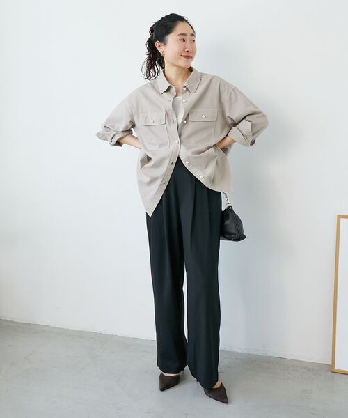 le.coeur blanc（ルクールブラン）の「ウエストデザイン2タックパンツ（その他パンツ・レディース・ブラック/モカ/ライトベージュ・38/36）」の18枚目の写真