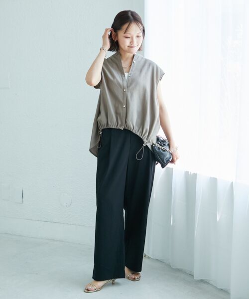 le.coeur blanc（ルクールブラン）の「ウエストデザイン2タックパンツ（その他パンツ・レディース・ブラック/モカ/ライトベージュ・38/36）」の16枚目の写真