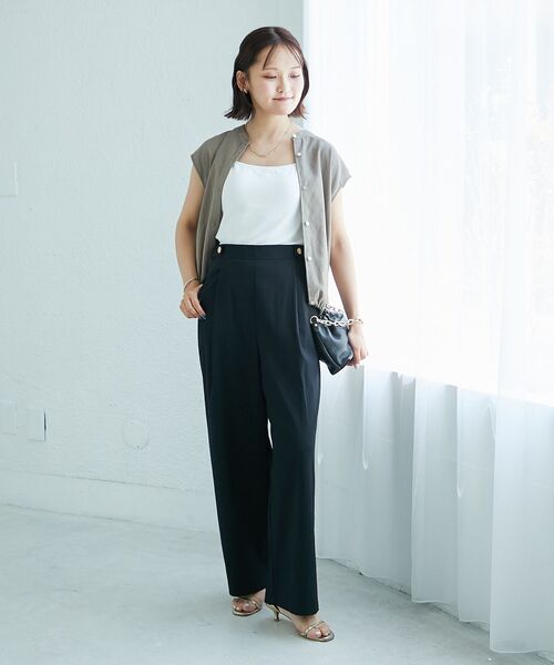 le.coeur blanc（ルクールブラン）の「ウエストデザイン2タックパンツ（その他パンツ・レディース・ブラック/モカ/ライトベージュ・38/36）」の22枚目の写真