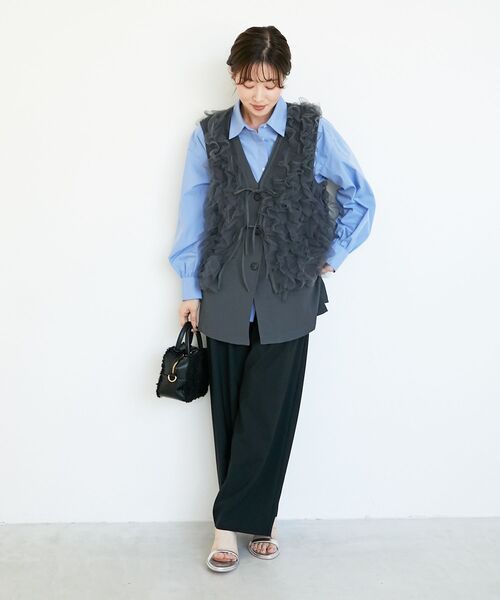 le.coeur blanc（ルクールブラン）の「ウエストデザイン2タックパンツ（その他パンツ・レディース・ブラック/モカ/ライトベージュ・38/36）」の7枚目の写真