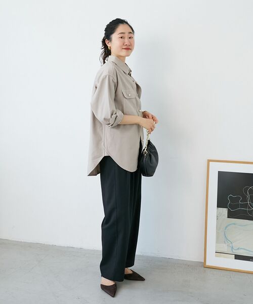 le.coeur blanc（ルクールブラン）の「ウエストデザイン2タックパンツ（その他パンツ・レディース・ブラック/モカ/ライトベージュ・38/36）」の4枚目の写真