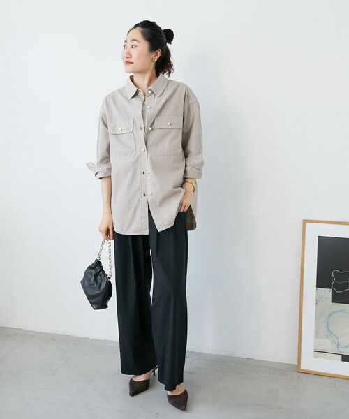 le.coeur blanc（ルクールブラン）の「ウエストデザイン2タックパンツ（その他パンツ・レディース・ブラック/モカ/ライトベージュ・38/36）」の17枚目の写真