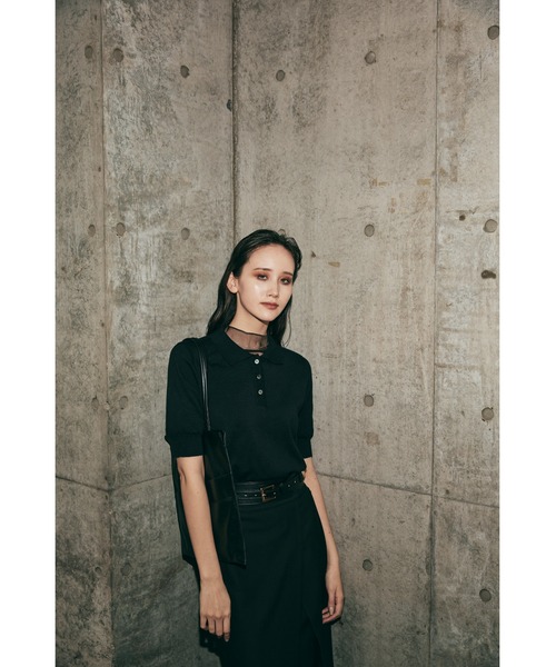 TTTMSW 半袖ニットポロ セール】【hatoooooooooo】Knit tee スタイル半袖ポロシャツ