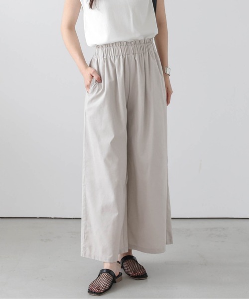 Lajour（ラジュール）の「【日本製】ハイウエスト フリル ワイドパンツ（その他パンツ・レディース・ブラック/グレイッシュベージュ/オリーブ/ベージュ/モカ・M/MT）」の4枚目の写真