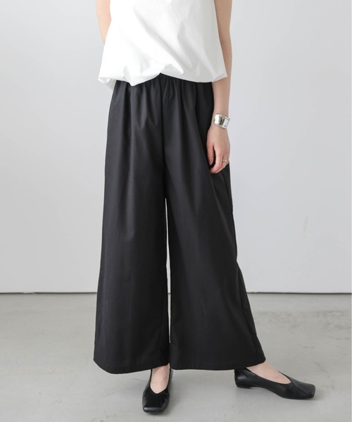 Lajour（ラジュール）の「【日本製】ハイウエスト フリル ワイドパンツ（その他パンツ・レディース・ブラック/グレイッシュベージュ/オリーブ/ベージュ/モカ・M/MT）」の6枚目の写真