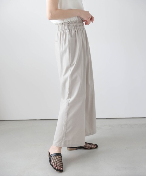 Lajour（ラジュール）の「【日本製】ハイウエスト フリル ワイドパンツ（その他パンツ・レディース・ブラック/グレイッシュベージュ/オリーブ/ベージュ/モカ・M/MT）」の9枚目の写真