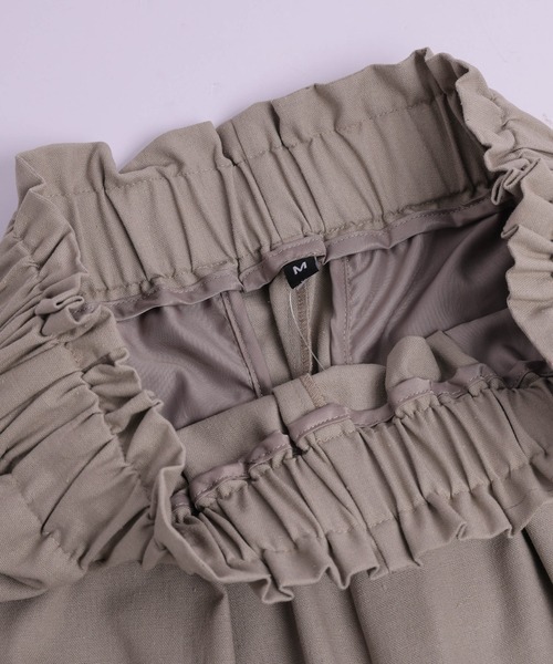 Lajour（ラジュール）の「【日本製】ハイウエスト フリル ワイドパンツ（その他パンツ・レディース・ブラック/グレイッシュベージュ/オリーブ/ベージュ/モカ・M/MT）」の14枚目の写真