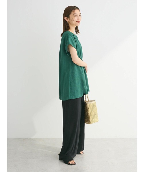 美品＊　プリーツプリーズ スリムフィットパンツ ダークグリーン イッセイミヤケ プリーツプリーズスリムフィットパンツ サイズ1