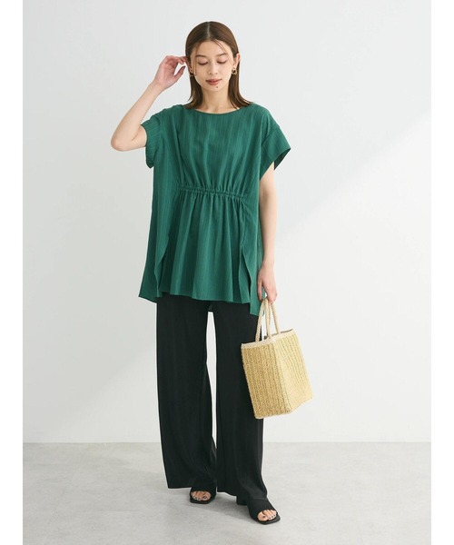 Green　Parks（グリーンパークス）の「[ZOZO限定]セルフカットプリーツパンツ（その他パンツ・レディース・ベージュ系その他2/ブラック/ブラック系その他2・FREE）」の7枚目の写真