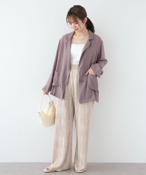 Green　Parks（グリーンパークス）の「[ZOZO限定]セルフカットプリーツパンツ（その他パンツ・レディース・ベージュ系その他2/ブラック/ブラック系その他2・FREE）」の19枚目の写真