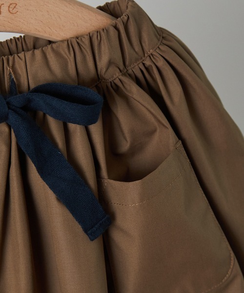 riziere（リジェール）の「配色ドロスト付きポケットスカート（スカート・キッズ・ブラウン/ブルー系・90/100/110/120/130/140/150）」の7枚目の写真