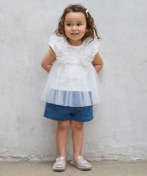 petit main(プティマイン)の「【防汚/リンク】【WEB限定特別価格】ベーシックショーパン(キッズ)(その他パンツ・キッズ・イエロー/アイボリー/ブルー/サックスブルー/レッド・110cm/90cm/80cm/100cm/130cm/120cm)」の4枚目の写真