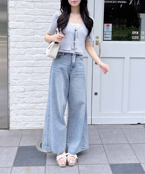 EENK インク ラップ ストレート デニム パンツ IVORY プリントデニムワイドパンツ｜INGNI(イング) 公式通販｜INGNI STORE
