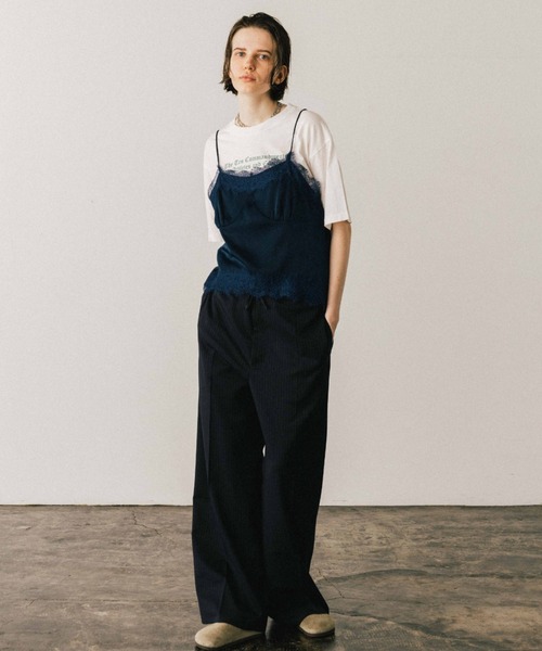 CREDONA(クレドナ)の「SUITING GATHER TROUSER/スーチングギャザートラウザー(スラックス・レディース・ブラック/ネイビー・0/1)」の12枚目の写真