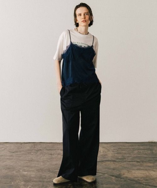 CREDONA(クレドナ)の「SUITING GATHER TROUSER/スーチングギャザートラウザー(スラックス・レディース・ブラック/ネイビー・0/1)」の9枚目の写真