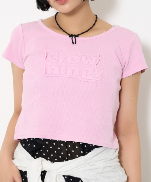 tシャツ FRONT PATCH RIB T/SH フロントパッチ リブ Tシャツ 半袖 夏服 レディース FRONT PATCH RIB T/SH フロントパッチ リブ Tシャツ 半袖 夏服