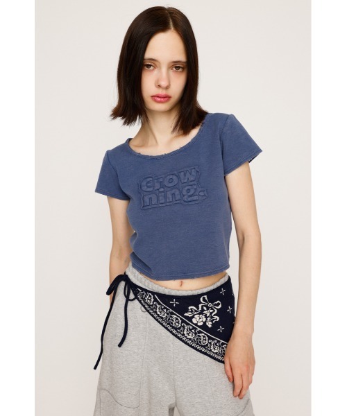 tシャツ FRONT PATCH RIB T/SH フロントパッチ リブ Tシャツ 半袖 夏服 レディース FRONT PATCH RIB T/SH フロントパッチ リブ Tシャツ 半袖 夏服