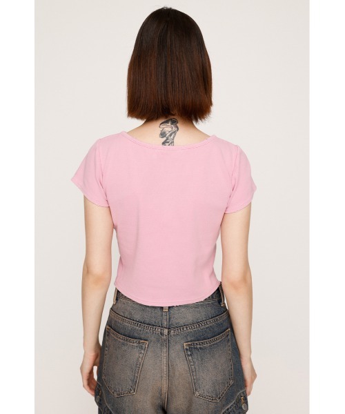 SLY（スライ）の「FRONT PATCH RIB T/SH フロントパッチ リブ Tシャツ 半袖 夏服（Tシャツ/カットソー・レディース・ライトブラック/ブラウン/ピンク/ネイビー・FREE）」の20枚目の写真