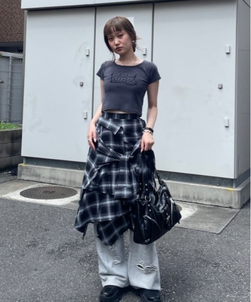 FRONT PATCH RIB T/SH フロントパッチ リブ Tシャツ 半袖 夏服
