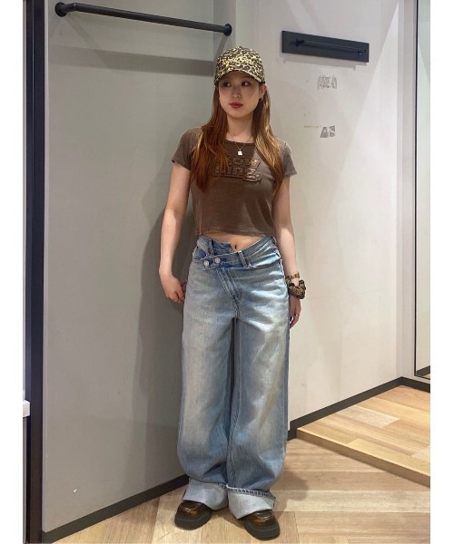 tシャツ FRONT PATCH RIB T/SH フロントパッチ リブ Tシャツ 半袖 夏服 レディース FRONT PATCH RIB T/SH フロントパッチ リブ Tシャツ 半袖 夏服