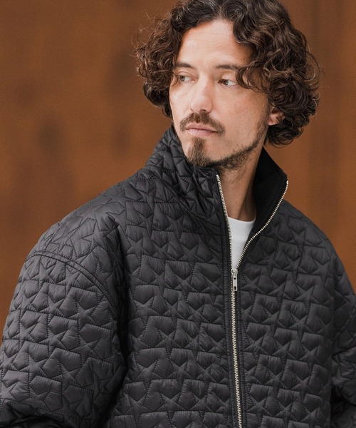 CAMBIO(カンビオ)の「mj10868-Star Pattern Quilted Stand Collar Jacket スタンドカラージャケット(ブルゾン・メンズ・ブラック/オリーブ・S/M/L)」の5枚目の写真