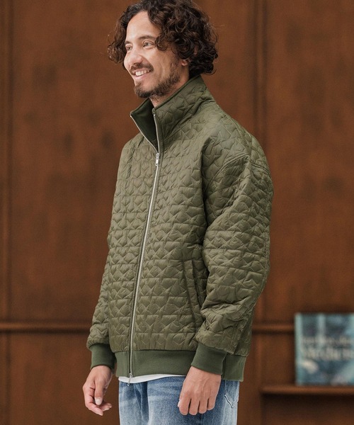 CAMBIO(カンビオ)の「mj10868-Star Pattern Quilted Stand Collar Jacket スタンドカラージャケット(ブルゾン・メンズ・ブラック/オリーブ・S/M/L)」の11枚目の写真
