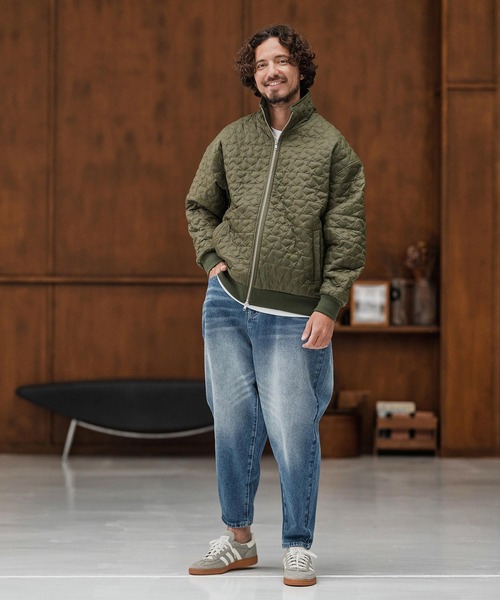 CAMBIO(カンビオ)の「mj10868-Star Pattern Quilted Stand Collar Jacket スタンドカラージャケット(ブルゾン・メンズ・ブラック/オリーブ・S/M/L)」の13枚目の写真
