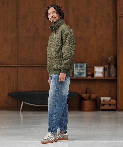 CAMBIO(カンビオ)の「mj10868-Star Pattern Quilted Stand Collar Jacket スタンドカラージャケット(ブルゾン・メンズ・ブラック/オリーブ・S/M/L)」の14枚目の写真