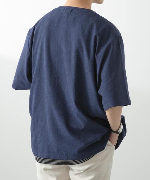 ITEMS URBANRESEARCH（アイテムズ アーバンリサーチ）の「F.S. Vネック半袖シャツ（シャツ/ブラウス・メンズ・ネイビー/カーキ/ベージュ/グレー・LARGE/MEDIUM）」の10枚目の写真