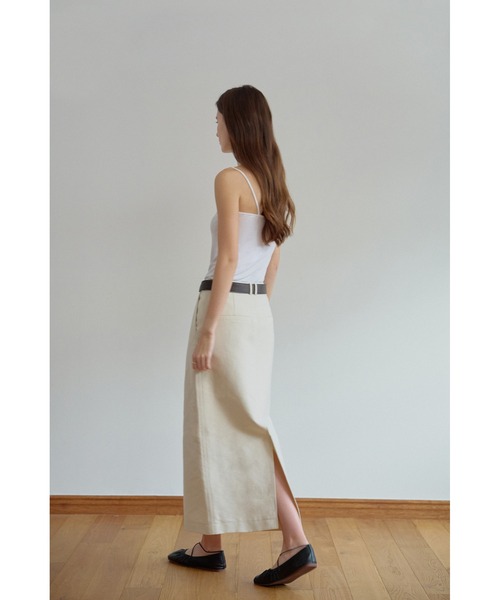 Chat de Lama(シャドゥラマ)の「【Chat de Lama】テンセルペンシルスカート(スカート・レディース・アイボリー/ブラック・SMALL/MEDIUM)」の3枚目の写真