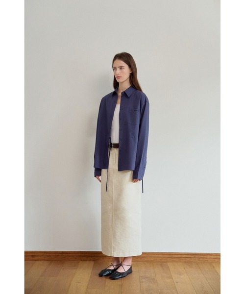 Chat de Lama(シャドゥラマ)の「【Chat de Lama】テンセルペンシルスカート(スカート・レディース・アイボリー/ブラック・SMALL/MEDIUM)」の4枚目の写真