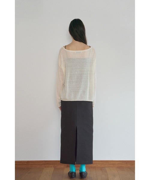 Chat de Lama(シャドゥラマ)の「【Chat de Lama】テンセルペンシルスカート(スカート・レディース・アイボリー/ブラック・SMALL/MEDIUM)」の11枚目の写真