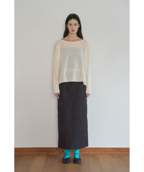 Chat de Lama(シャドゥラマ)の「【Chat de Lama】テンセルペンシルスカート(スカート・レディース・アイボリー/ブラック・SMALL/MEDIUM)」の19枚目の写真