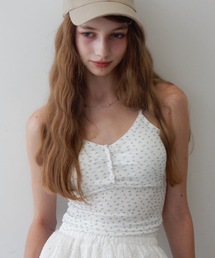 カップ付き小花柄キャミソール/Small floral print camisole